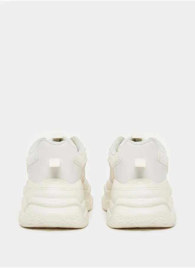 Styli Mesh Chunky Sole Lace-Up Sneakers