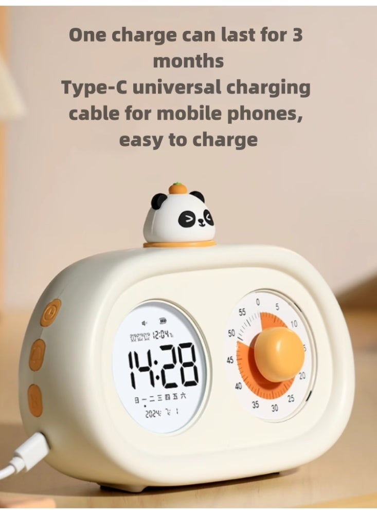 Elementary School Children's alarm clock Timer Time Management Autonomic Artifact Learning Alarm Clock For Special Use【Doll - Panda】 - Image 5
