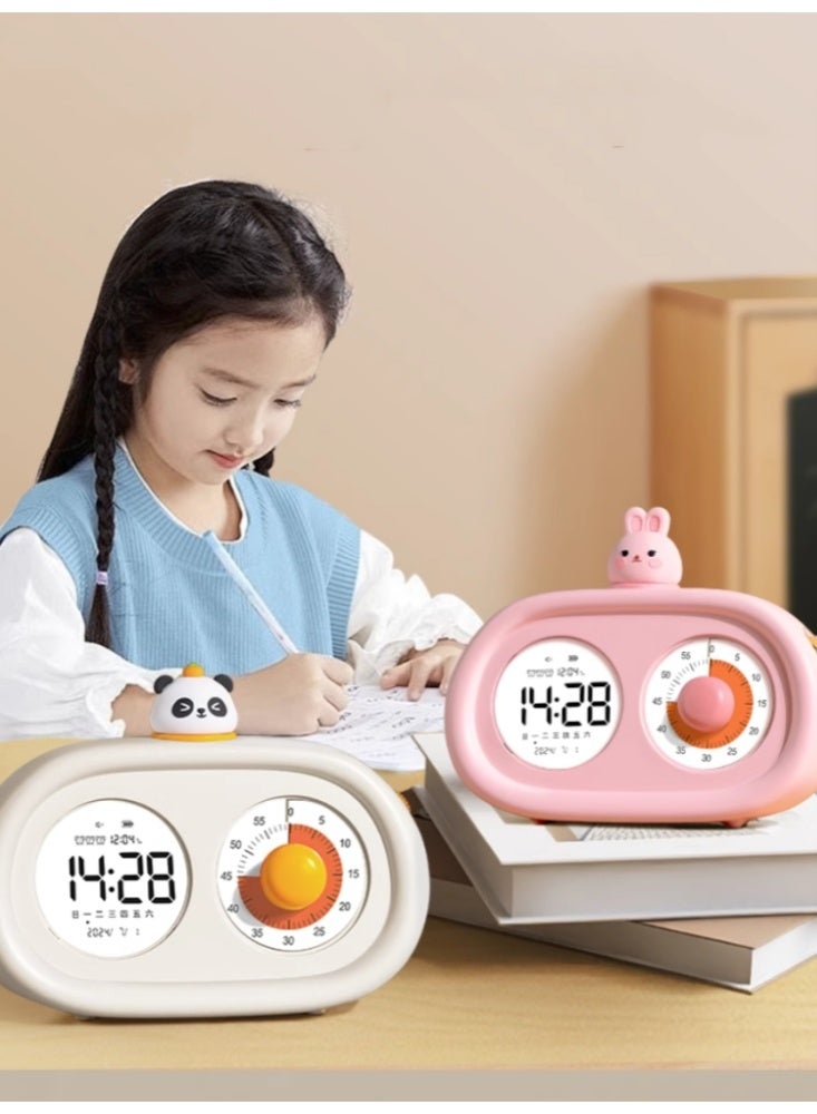 Elementary School Children's alarm clock Timer Time Management Autonomic Artifact Learning Alarm Clock For Special Use【Doll - Panda】 - Image 3