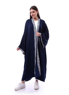 Andora Long Sleeves Koftan With Side Pocket _ Navy  - Image 1