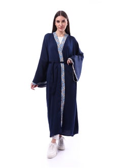 Andora Long Sleeves Koftan With Side Pocket _ Navy  - Image 2
