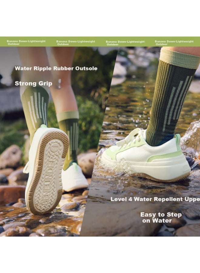 Beneunder Canvas Shoes Women's Thick-soled Platform Shoes Four Seasons Cloud Shoes White Shoes Height-increasing Thin Grass Green Cw695 - Image 3