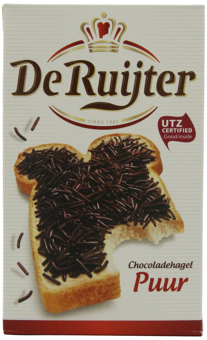 De Ruijter Deruyter Chocoadehagel Puur (Dark Chocolate Sprinkles), 14-Ounces Boxes (Pack of 3) - Image 1