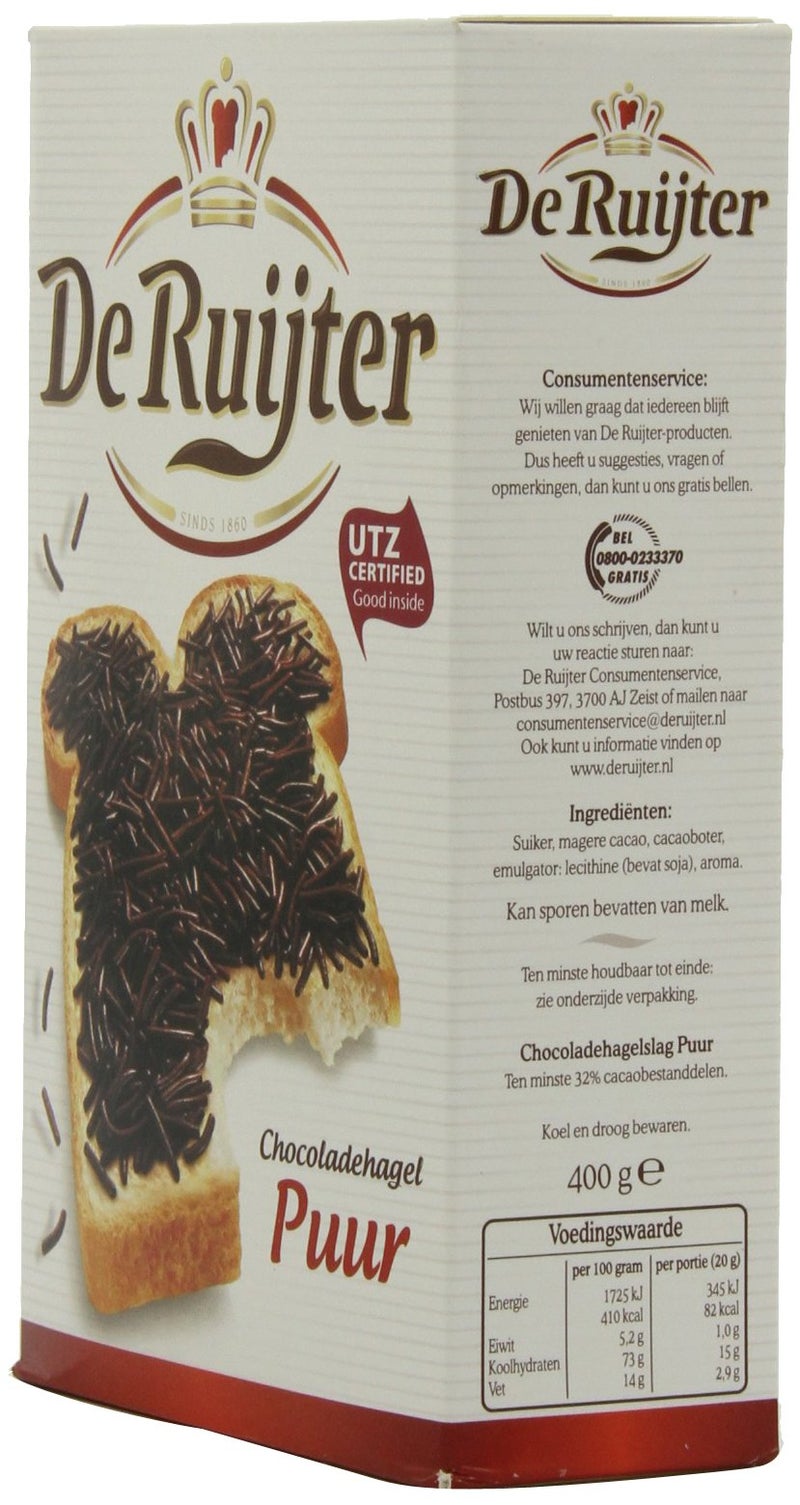 De Ruijter Deruyter Chocoadehagel Puur (Dark Chocolate Sprinkles), 14-Ounces Boxes (Pack of 3) - Image 2