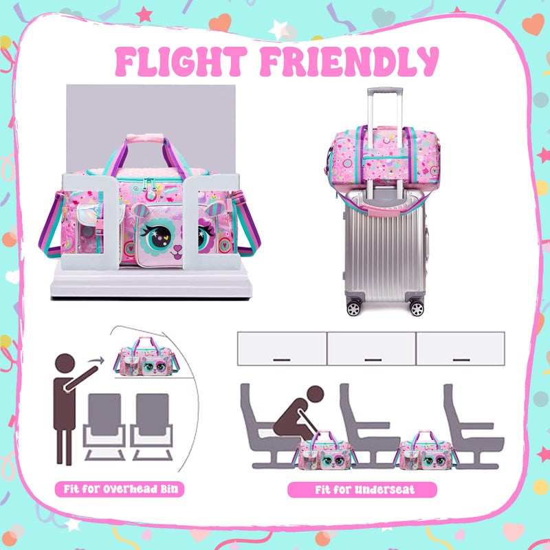 Oruiji Kids Duffle Bag Girls Travel Bag for Kids Overnight Bag for Girls Dance Bag for Girl Weekender Bag Gym Bag with Shoe Compartment - Image 5