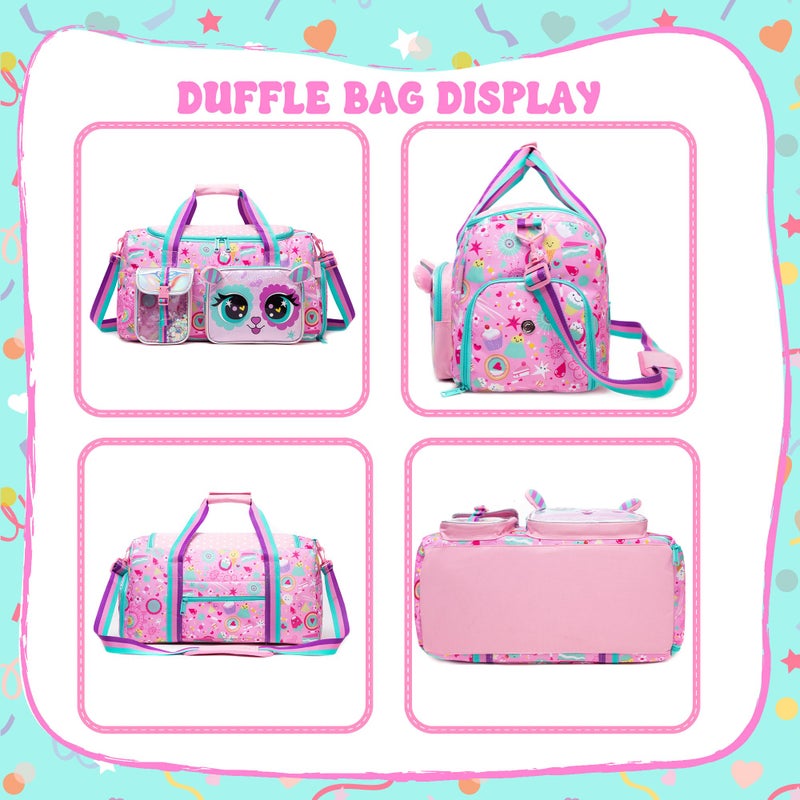 Oruiji Kids Duffle Bag Girls Travel Bag for Kids Overnight Bag for Girls Dance Bag for Girl Weekender Bag Gym Bag with Shoe Compartment - Image 4