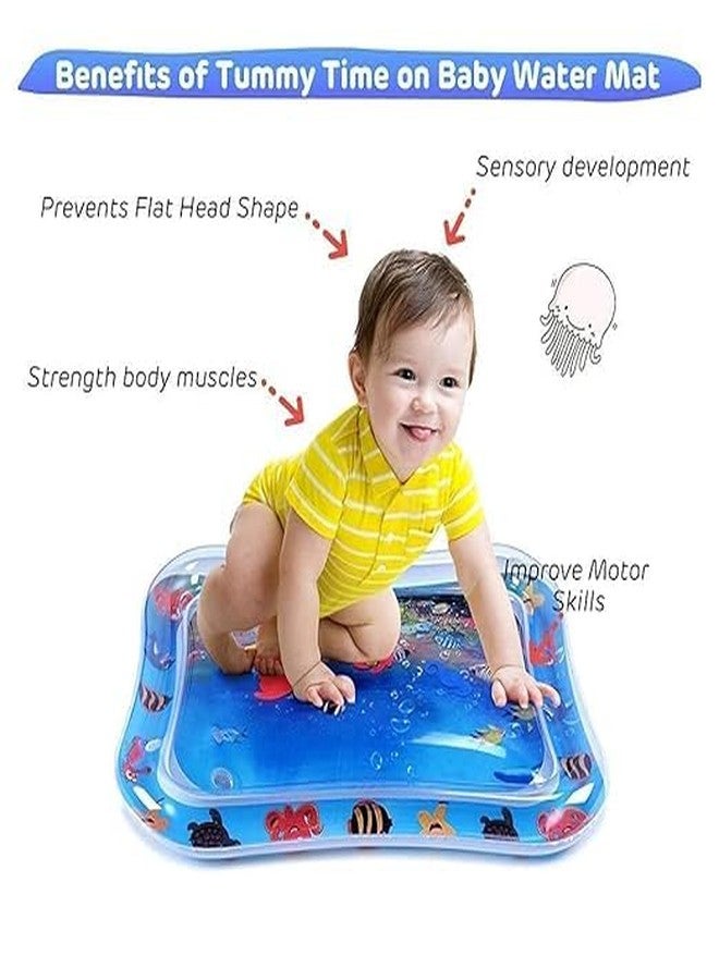 QUALIZA Baby Slip Mat Baby Kids Water Play Mat Toys Inflatable Tummy Time Leakproof Water Play Mat, Fun Activity Play Center Indoor and Outdoor Water Play Mat for Baby - Image 4