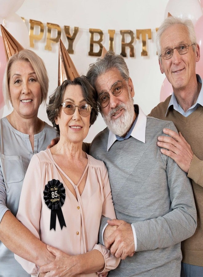 WIDEIDEAL Black It's My 85th Birthday Tinplate Badge Pin, Happy 85th Birthday Man or Woman Award Ribbon Party Decorations Sign - Image 5