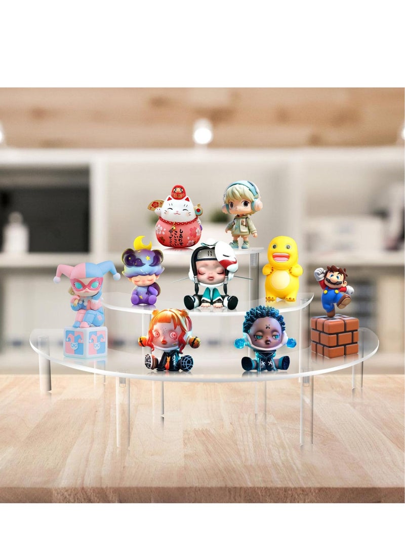 Excefore Acrylic Display Stand, 3 Tier Half Moon Risers Cupcake Display Stand, Suitable for Dessert Cupcake Pop Figure Perfume Collections - Image 3