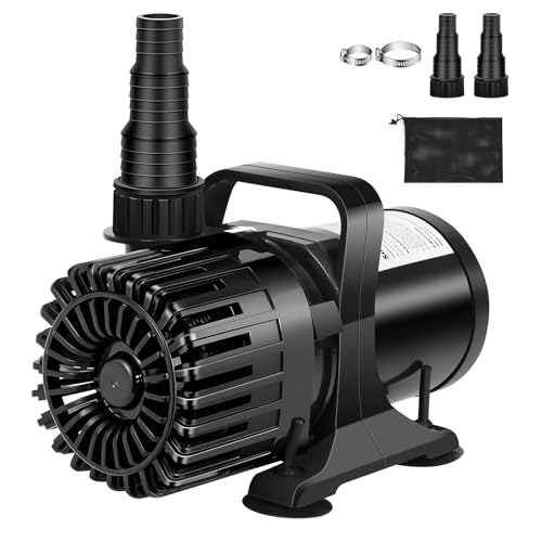 Hurmovae Pond Pump, 1800 GPH & 14ft Lift, 100W Ultra-Quiet Fountain Pump for Fish Koi Pond Waterfall & Water Feature, Submersible Water Pump,180° Adjustable Outlet, Barrier Bag & 20FT Cord, UL Listed - Image 1