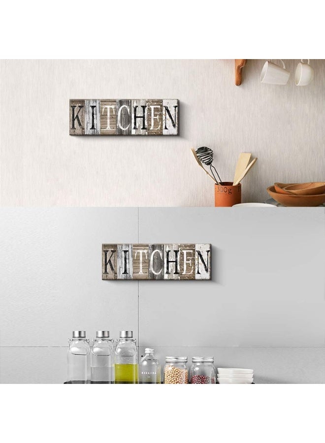 Pinetree Art Kitchen Decor Wall Rustic Farmhouse Sign Decorative (With Solid Wood Inner Frame) (Kitchen, 8 x 24 inch) - Image 2
