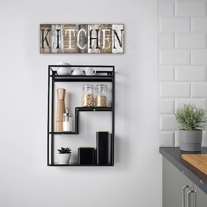Pinetree Art Kitchen Decor Wall Rustic Farmhouse Sign Decorative (With Solid Wood Inner Frame) (Kitchen, 8 x 24 inch) - Image 3