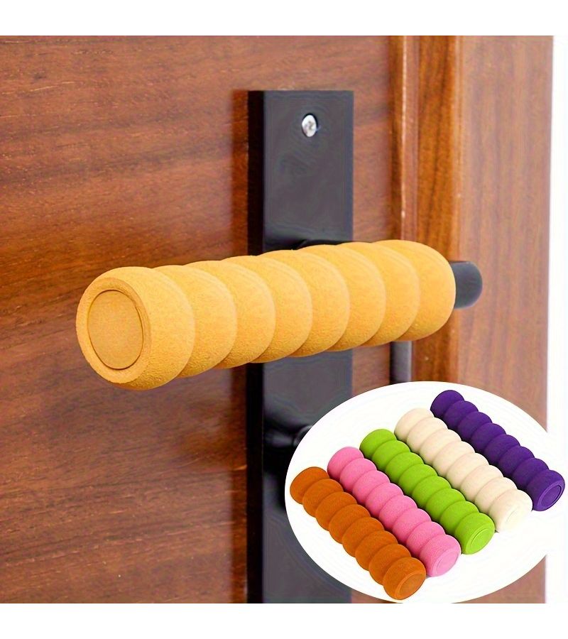 Random Color 4 Piece Door Handle Protective Covers Anti Impact Anti Static - Image 1