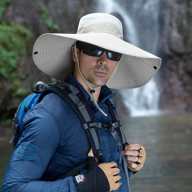 Huamulan 6" Wide Brim Sun Protection Hat Outdoor Unisex Bucket Hats for Hiking Beach Fishing Safari Garden Lawn Yard Work Kayaking B2-Beige - Image 2