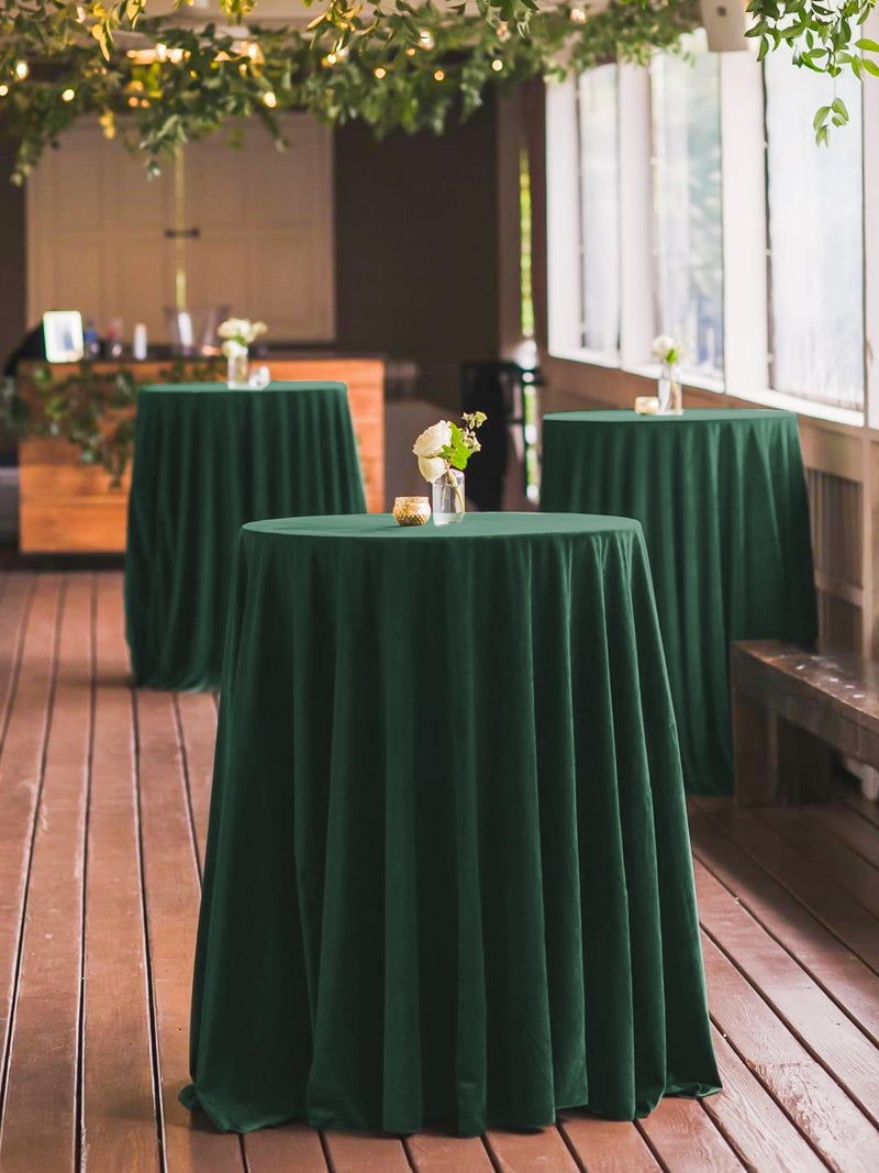 REWOMC 10 Pack Hunter Green Round Tablecloths - 90 Inch, Polyester, Stain and Wrinkle Resistant, Washable Fabric Table Cloth for Wedding Banquet Parties - Image 4