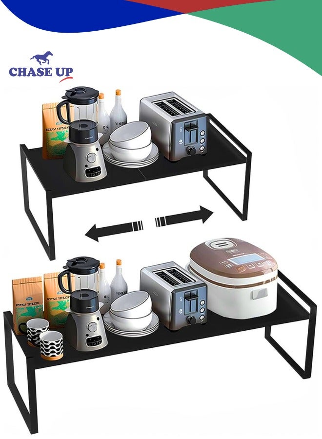 تشيس اب منظم رفوف تخزين قابلة للتوسيع من فاين للتجارة العامة - رف تخزين قابل للتعديل، للمطبخ، المخزن، سطح العمل، تحت الحوض والخزانة، مقاوم للصدأ، شديد التحمل، سهل التنظيف، رف موفر للمساحة - Image 1