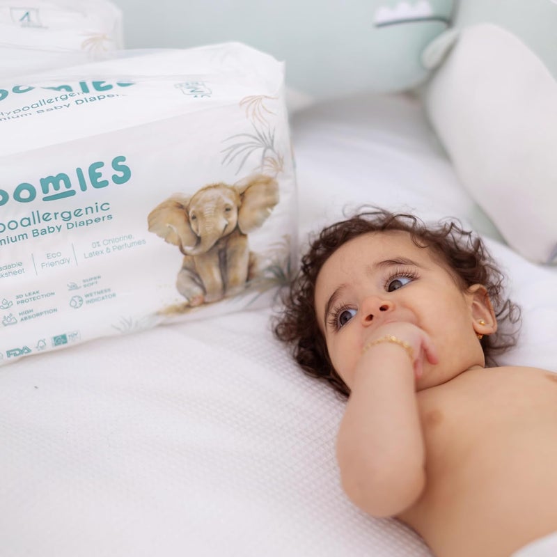 Bloomies Premium Baby Diapers Size 2,3,4, Counts 22,40,66,120, Wetness Indicator Eco-friendly and Hypoallergenic Ultra-soft Nappy Diaper Skin Friendly, Leakage Protection,100% Organic Natural Bamboo - Image 5