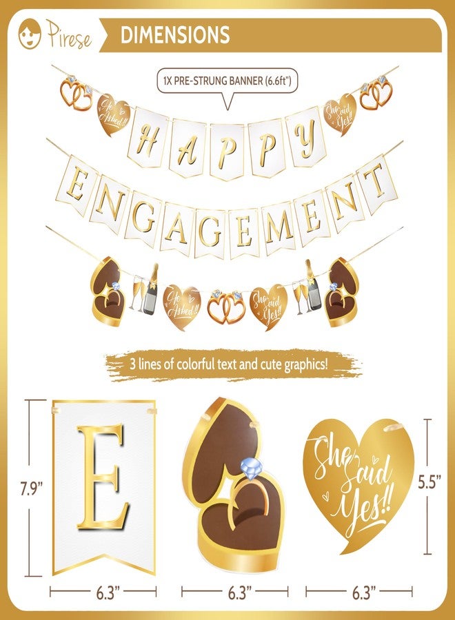 Pirese Happy Engagement Banner, Just Engaged Banner, Happy Engagement Decorations | Just Engaged Decorations | Almost Married Sign | Congratulations Wedding Decor Sign with Balloons - Image 3