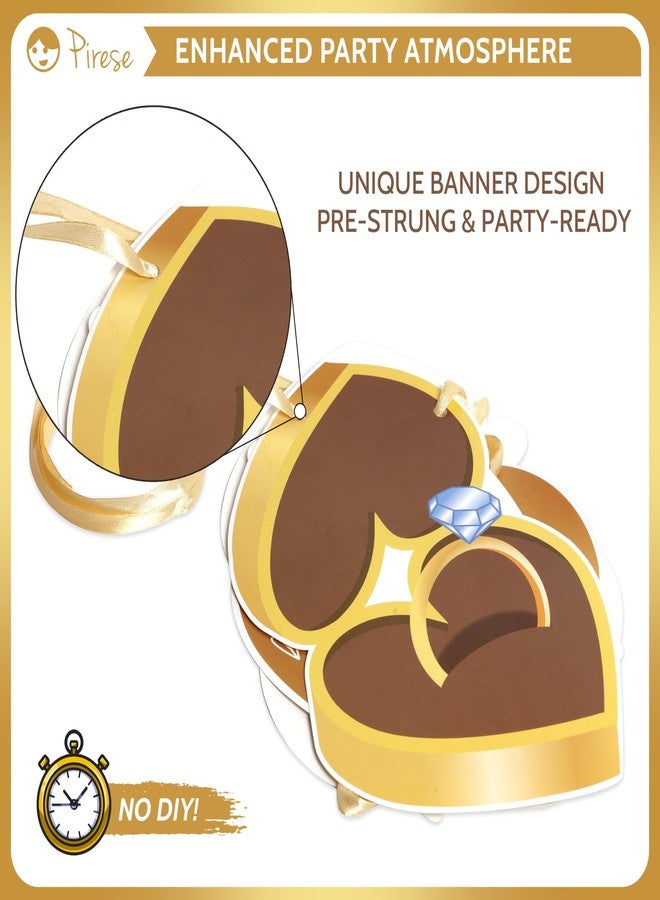 Pirese Happy Engagement Banner, Just Engaged Banner, Happy Engagement Decorations | Just Engaged Decorations | Almost Married Sign | Congratulations Wedding Decor Sign with Balloons - Image 5