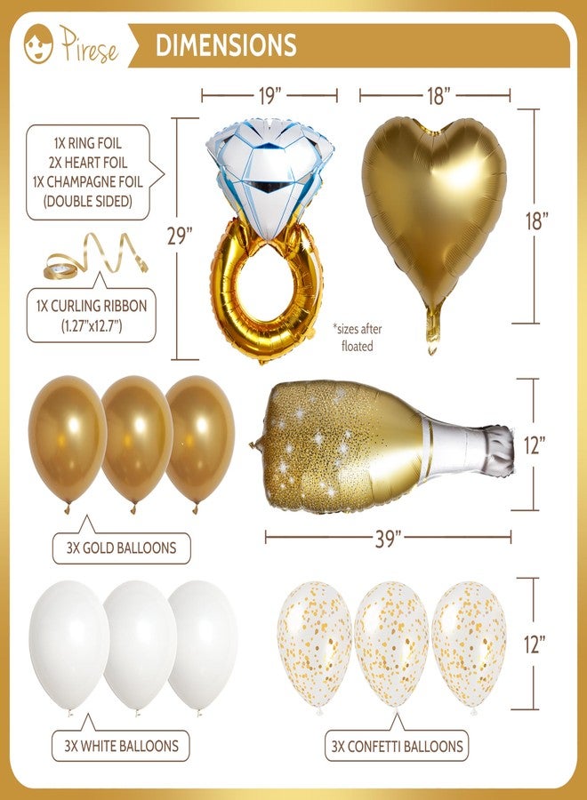 Pirese Happy Engagement Banner, Just Engaged Banner, Happy Engagement Decorations | Just Engaged Decorations | Almost Married Sign | Congratulations Wedding Decor Sign with Balloons - Image 4