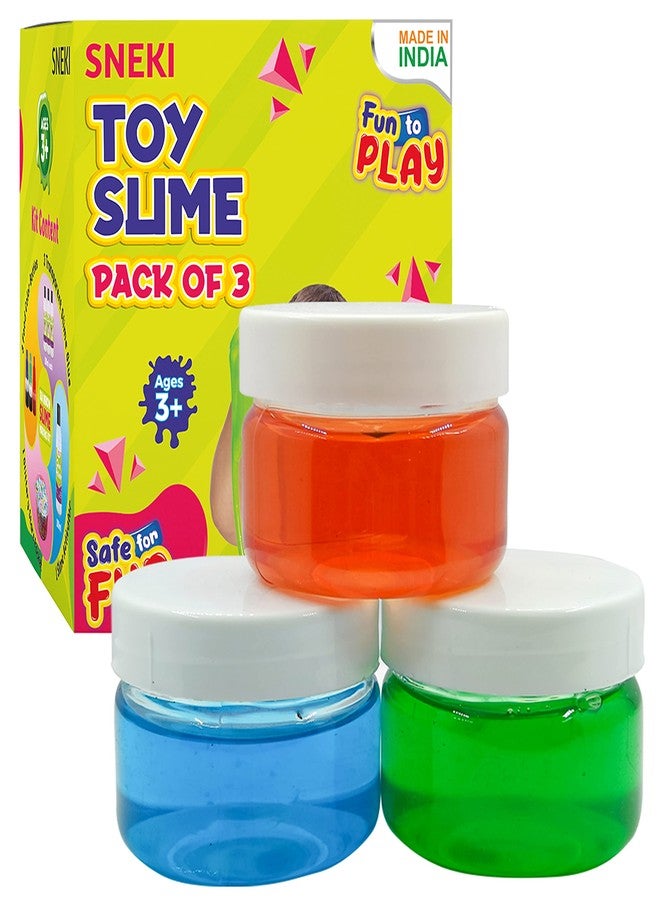 SNEKI (Pack of 3) Non Sticky Crystal Clay Kids Slime Putty Toy for Kids Educational Creative DIY Toys Stress Relief Sludge Toy for Boys and Girls (50gram) - Image 1