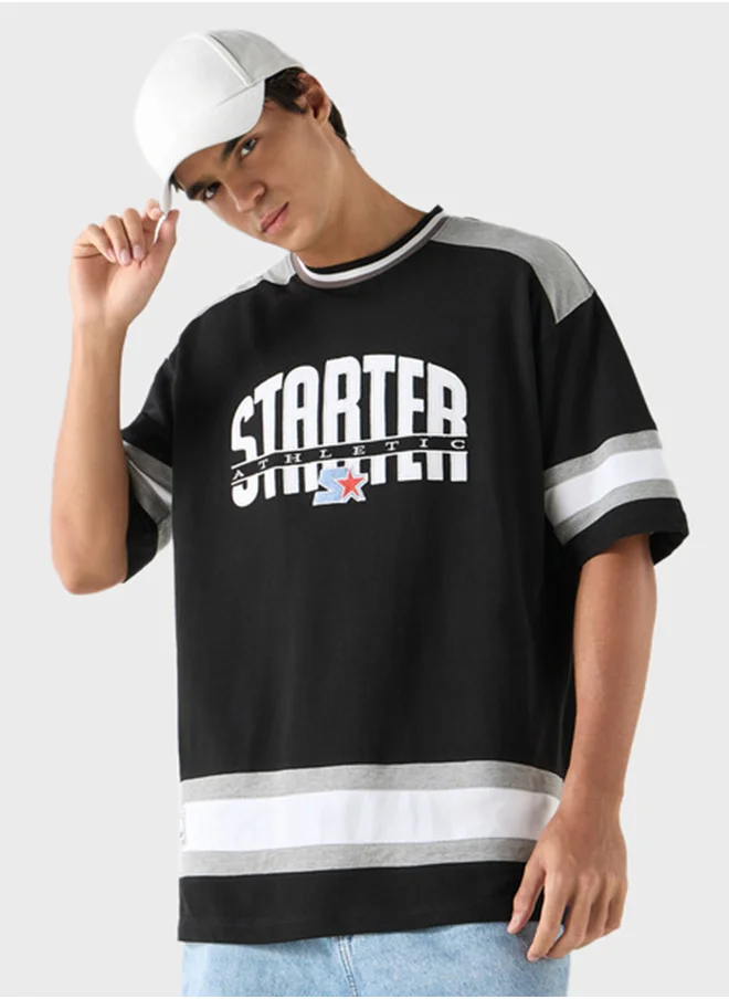 STARTER Embroidered Crew Neck T-Shirt