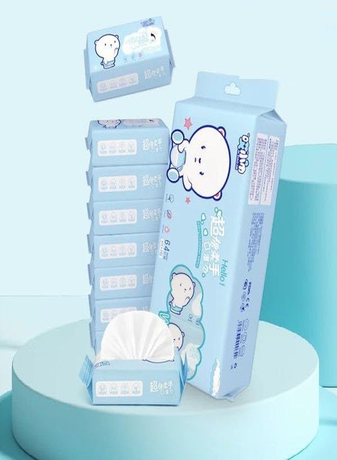 KPS Mini Wet Wipes | Travelling Tissue | Portable Pocket Size Baby Wipes | Skin Care Tissue Towel | Cleansing Hand Wipes Paper | For Face/Household Use (Pack of 1)(64 Wipes) - Image 3