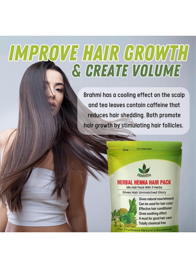 Natural Herbal Henna Hair Pack 11 Herbs Mix Mehandi Powder (227 G)