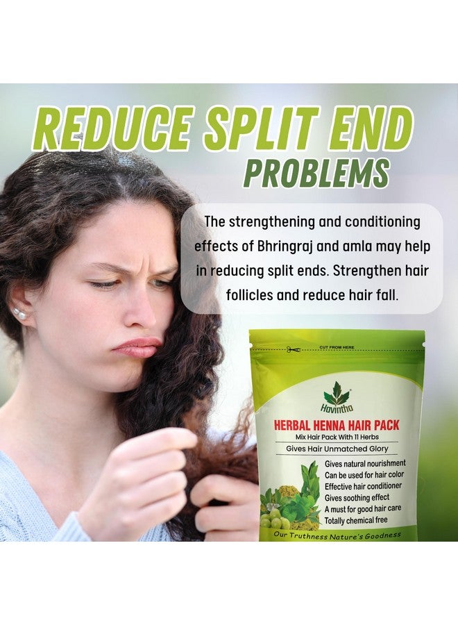 Natural Herbal Henna Hair Pack 11 Herbs Mix Mehandi Powder (227 G)
