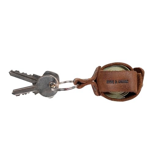 Hide & Drink Hide Drink Leather Measuring Tape Holder Keychain Key Ring Organizer Tailor Accessories Handmade Includes 101 Year Warranty Bourbon Brown - Image 3