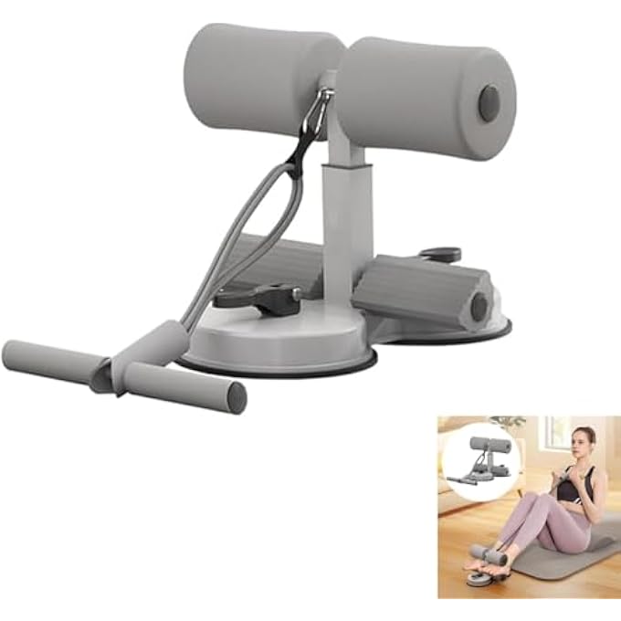 rayihni Sit Up Bar For Floor, Adjustable Abdominal Sit-Up With Tension Rope, Double Self-Suction Portable Sit Up Exercise, Core Strength Muscle Training, Sit Up Assistant Device For Home Exercise - Image 1