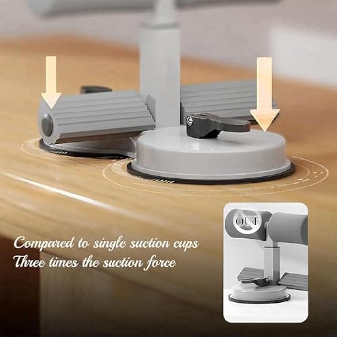 rayihni Sit Up Bar For Floor, Adjustable Abdominal Sit-Up With Tension Rope, Double Self-Suction Portable Sit Up Exercise, Core Strength Muscle Training, Sit Up Assistant Device For Home Exercise - Image 5