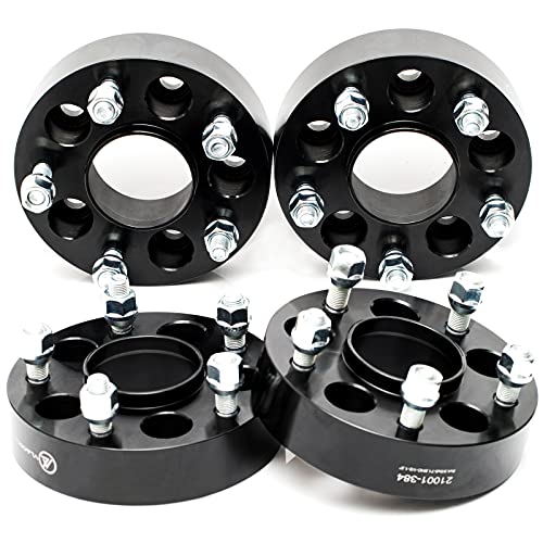 VLAOSCHI Black Forged 5x4.5 to 5x5 Hubcentric Wheel Adapters 1.5 Inch with 1/2" Studs Compatible with Jeep 5 Lug 5x114.3 to 5x127 for Wrangler Cherokee Liberty Comanche XJ KJ KK YJ TJ ZJ MJ -Pack of 4 - Image 1