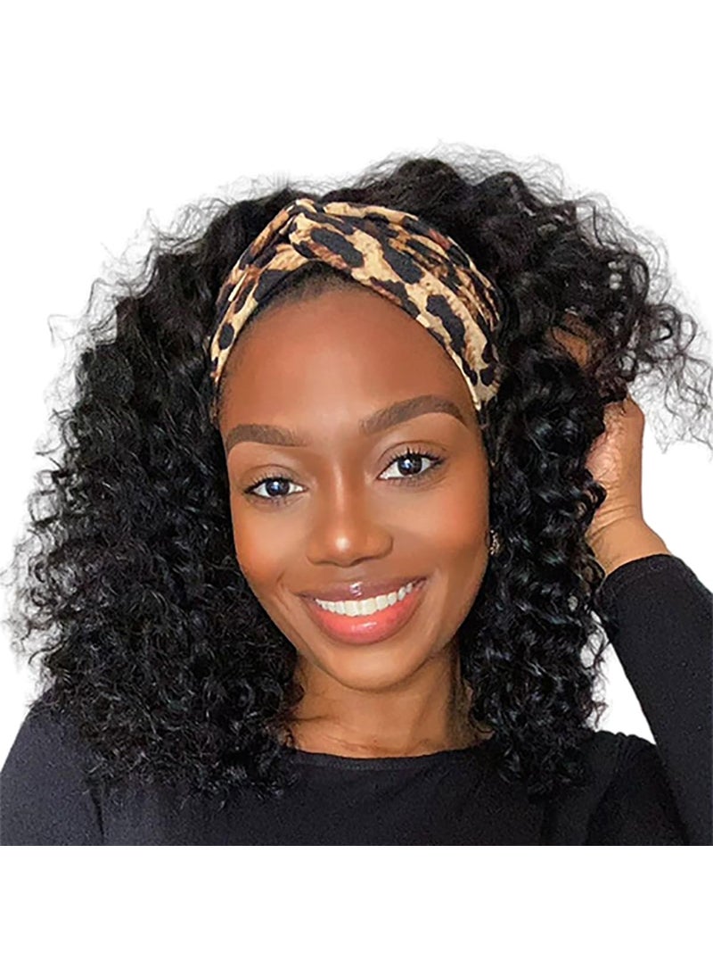 XSY XSY Headband Wig Human Hair Deep Wave Headband Wigs for Black Women Brazilian Glueless None Lace Front Wigs 150% Density Natural Color 10 Inch 