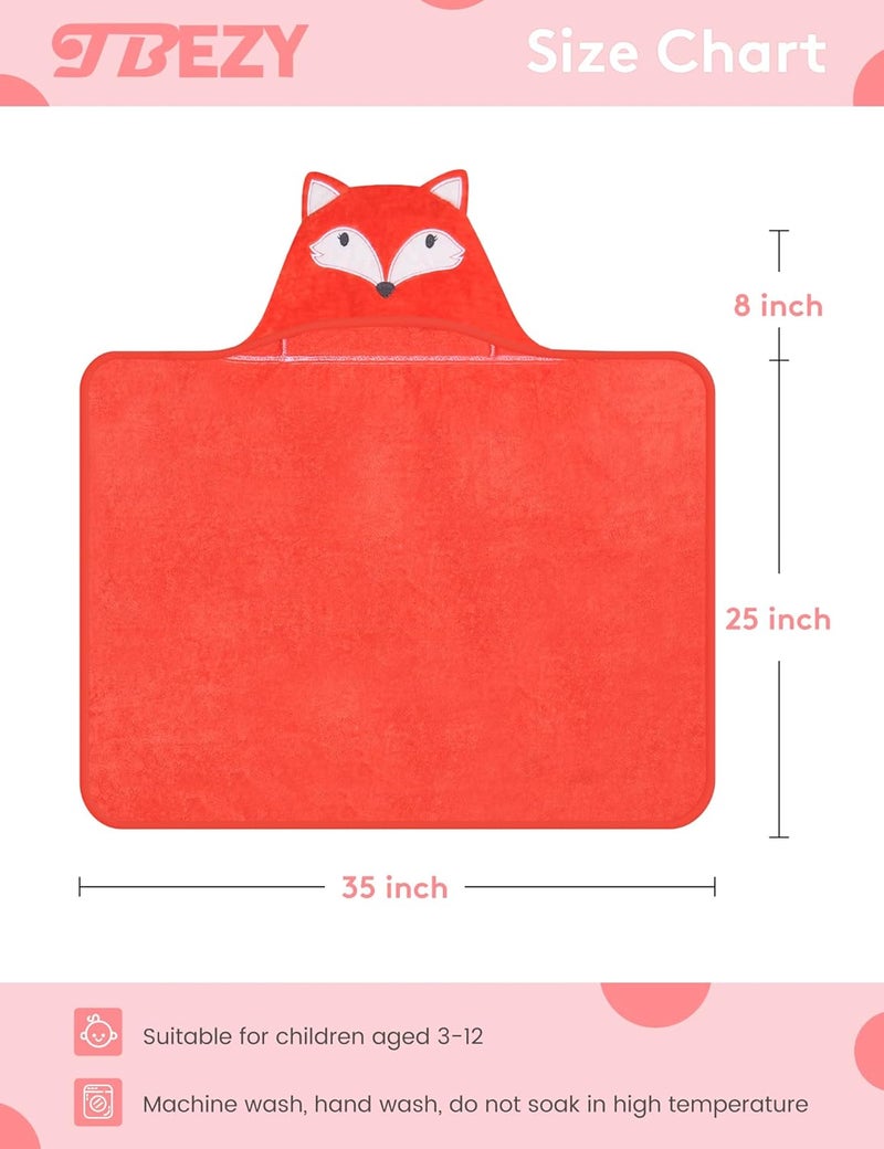 TBEZY Baby Hooded Towel with Unique Animal Design Ultra Soft Thick Cotton Bath Towel for Newborn (Fox) - Image 2