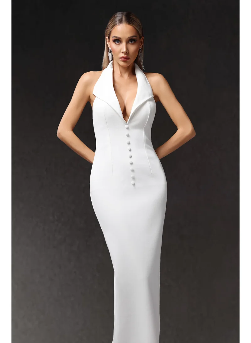Bella Barnett  Leah Sleevess V-Neck Bandage Maxi Dress for Women | Best Price UAE
