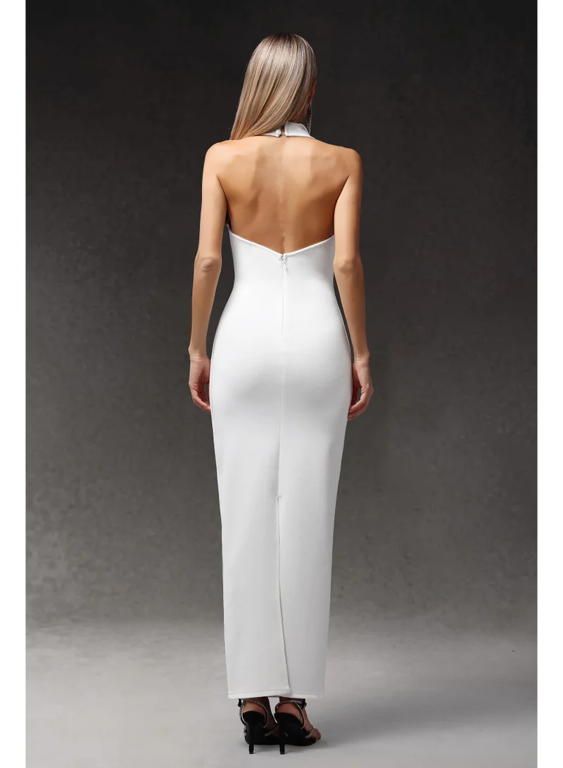 Bella Barnett  Leah Sleevess V-Neck Bandage Maxi Dress for Women | Best Price UAE