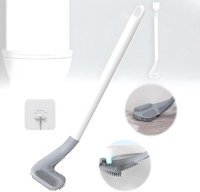 COMMODE CLEANING BRUSH GOLF HEAD TOILET BRUSH TOILET CLEANER BRUSH SILICONE GOLF SHAPE TOILET CLEANER BRUSH ALL ANGLE GOLF BRUSH CLEANER FLEXIBLE TOILET BRUSH PACK OF 1