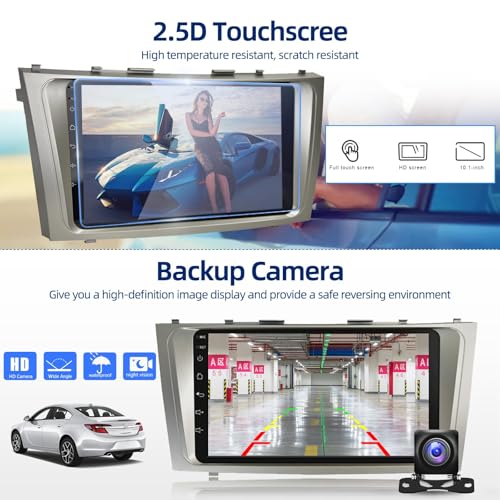 Podofo راديو سيارة أندرويد 13 بسعة 2+32G لتويوتا كامري 2006 2007 2008 2009 2010 2011، شاشة تعمل باللمس HD بحجم 9 إنش، وايرلس كار بلاي، أندرويد أوتو، GPS، واي فاي، بلوتوث، FM/RDS، SWC، مدخلين USB مزدوجين، كاميرا خلفية HD - Image 5