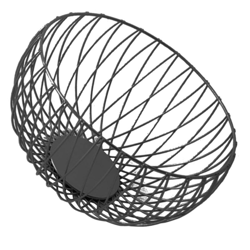 Black Metal Wire Fruit Basket Kitchen Countertop Snack Vegetable Storage Organizer - Image 2