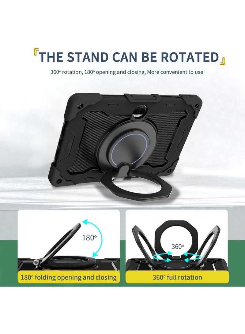 حافظة متوافقة مع Honor Pad 9 مقاس 12.1 بوصة، حافظة مقاومة للصدمات مع حامل أقلام رصاص، مسند  بحلقة كبيرة دوارة للأطفال، غطاء دعامة متعدد الزوايا لجهاز Honor Pad 9 - Image 5