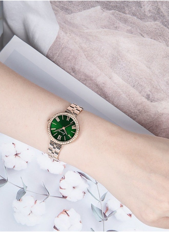 KIMIO - Ladies Casual Elegant Diamond Stainless Steel Quartz Wrist Watch Dial 30mm - Image 1