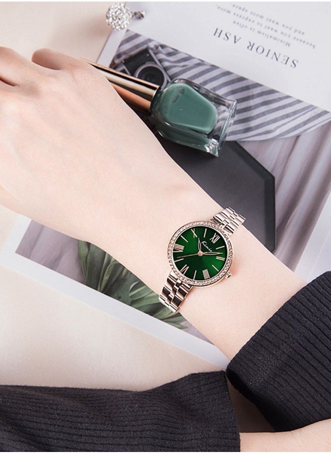 KIMIO - Ladies Casual Elegant Diamond Stainless Steel Quartz Wrist Watch Dial 30mm - Image 1