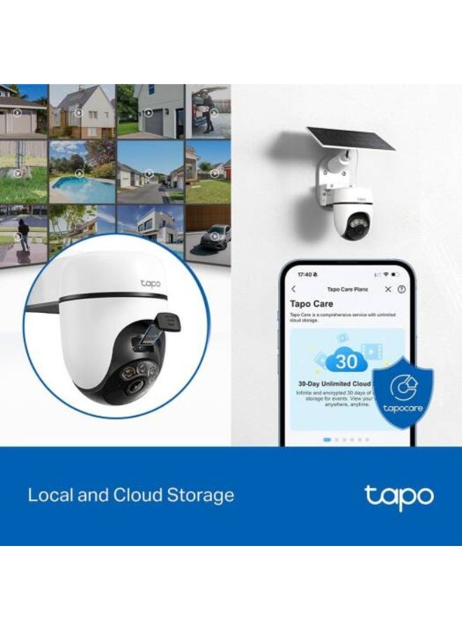 Tapo C610 Kit 2K 3MP Wireless Outdoor WiFi Camera with Solar Panel, 360° PTZ, Color Night Vision, IP65 - Image 2