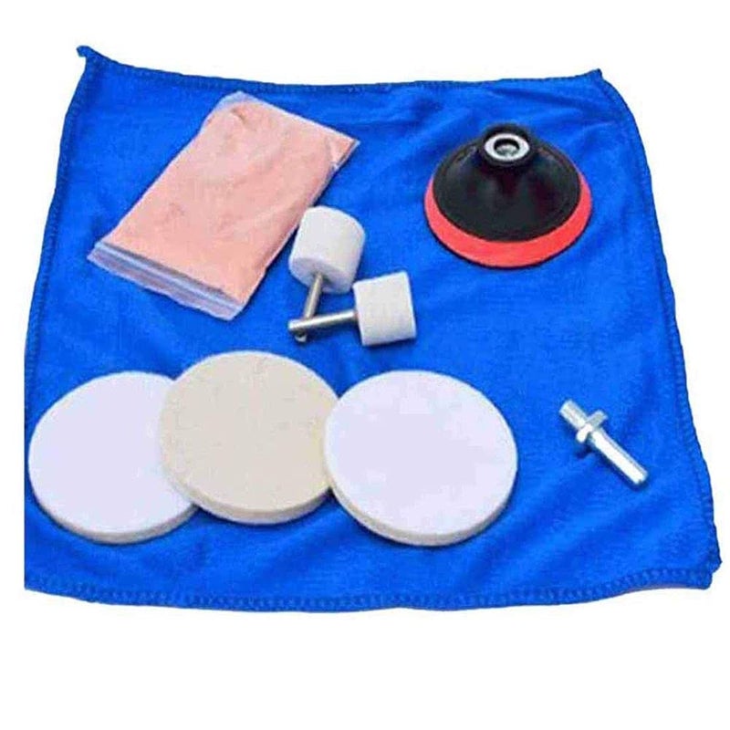 DIY Crafts CTDIYHI53745 9 Pcs Window Cleaning Polishes Windshields Repair Kit Watch Car Windows Easy Use Wheel Cerium Oxide - Image 1