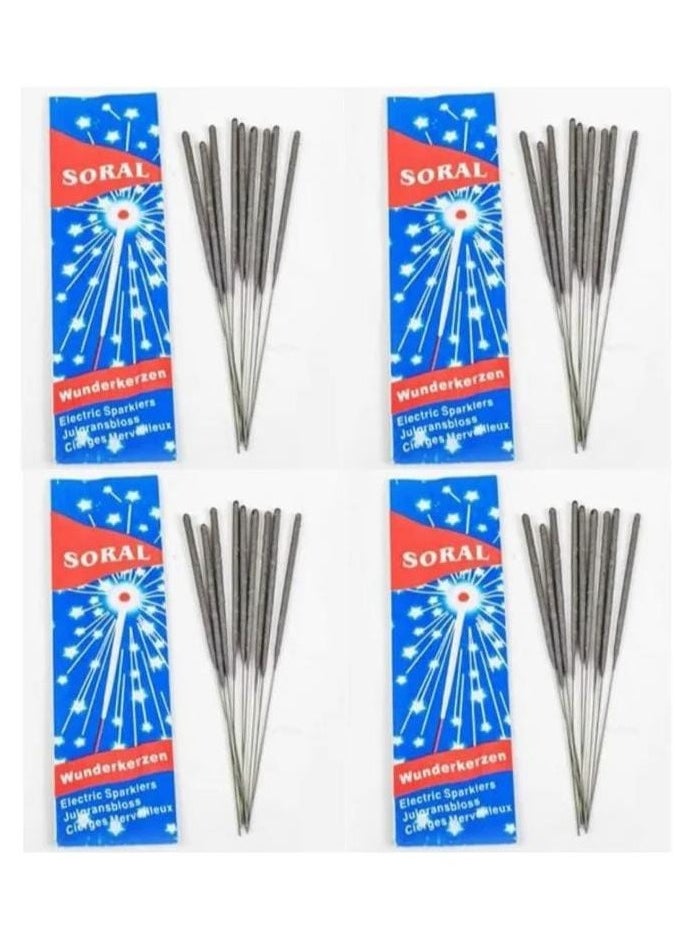 SORAL Starry Night Sparkler Candles (40 Sticks, 4 Boxes, 10 Sticks in Each Box)  - Image 1