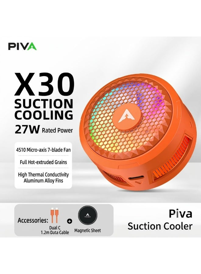 Piva X30 27W Super Power Magnetic Phone Cooler, Fast Semiconductor Cooling Fan Radiator with RGB Light, Portable Phone Cooling Case Compatible with MagSafe iPhone 15 14 13 Pro Max, Android & PUBG Gaming - Image 2