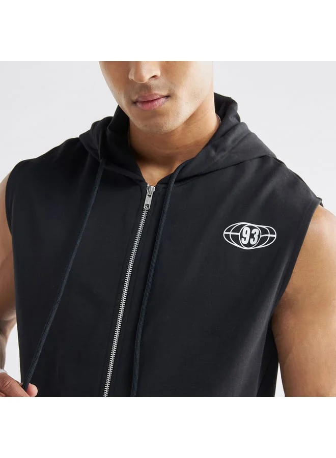 Splash FAV Printed Sleeveless Zip Through Hoodie
