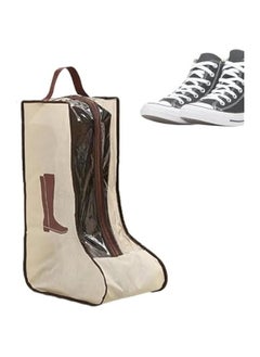 Generic Tall Boot Storage Bag | Boots Shoe Storage Bag | Dust Proof Tall Boot For Storage And Travel Dust Proof Travel Shoe Bags For Packing Wardrobe Carry Bag Travel And Daily Use, Long style, Beige  - Image 1