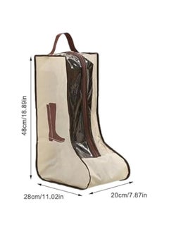 Generic Tall Boot Storage Bag | Boots Shoe Storage Bag | Dust Proof Tall Boot For Storage And Travel Dust Proof Travel Shoe Bags For Packing Wardrobe Carry Bag Travel And Daily Use, Long style, Beige  - Image 2